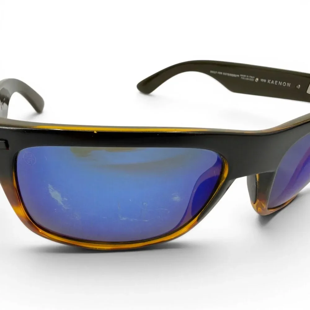 Kaenon Burnet Polarized Sunglasses Matte Black + Tortoise Pacific Blue Mirror
